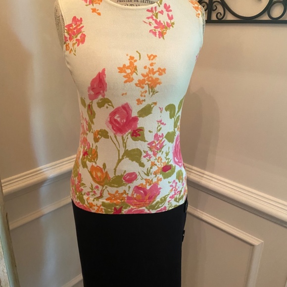 Talbots Petite Women's Twin Sweater Set Size PS Tank & Cardigan Floral NWT - Picture 7 of 9